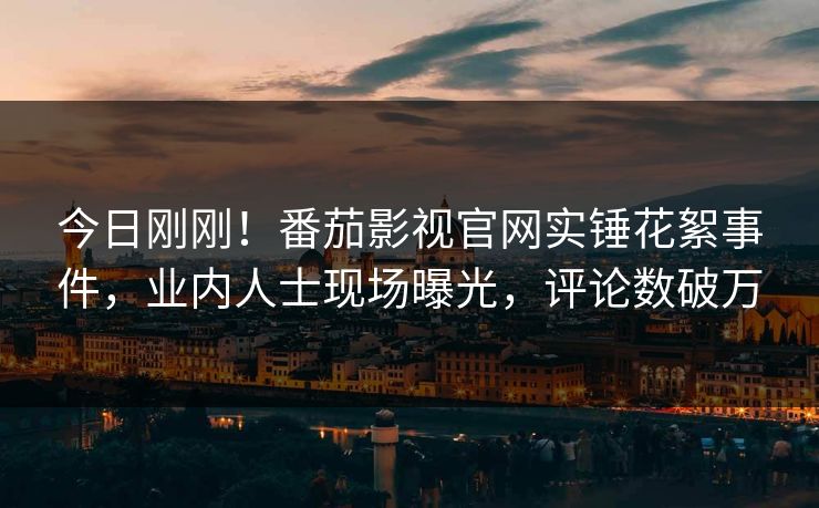 今日刚刚！番茄影视官网实锤花絮事件，业内人士现场曝光，评论数破万